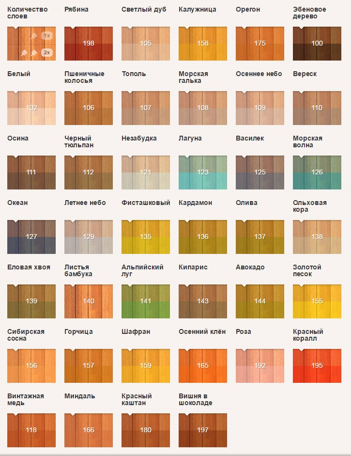 pinotex standart cveta palitra colerovka