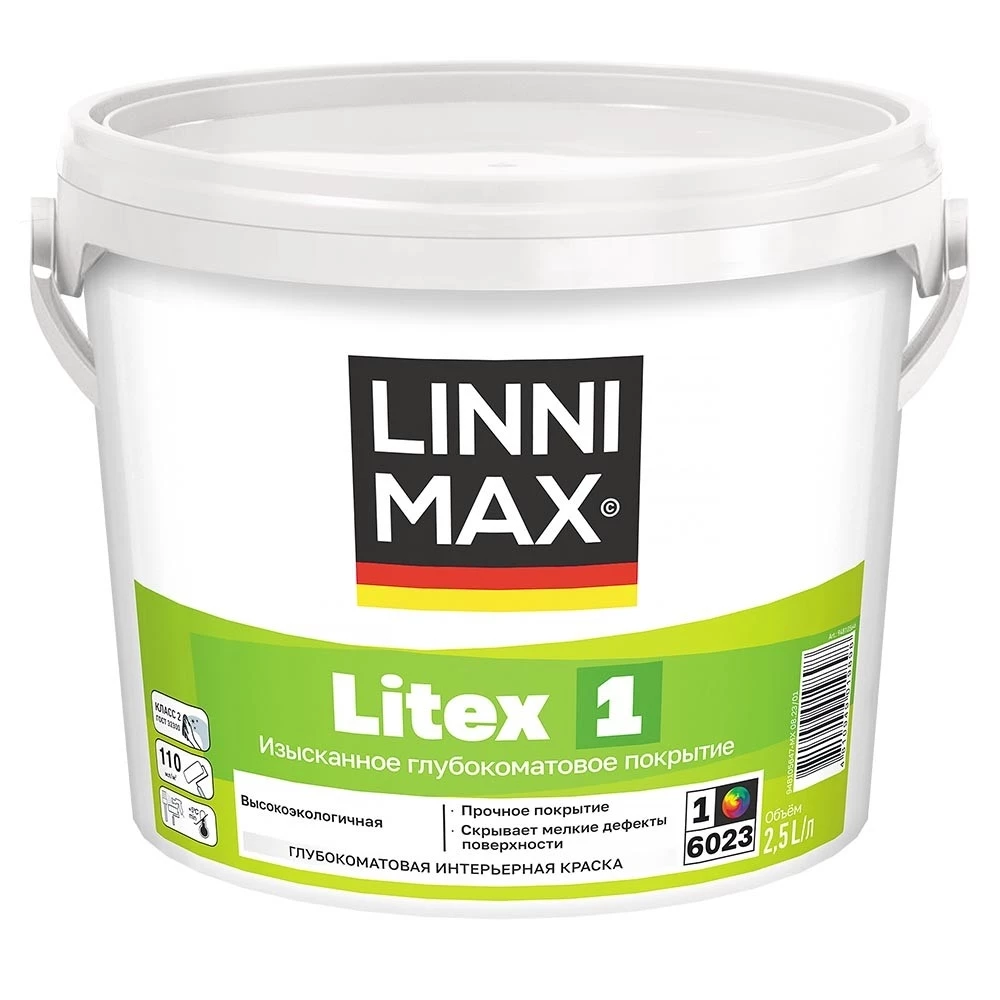 Linnimax Litex 1 Краска водно-дисперсионная для стен и потолков для внутренних работ