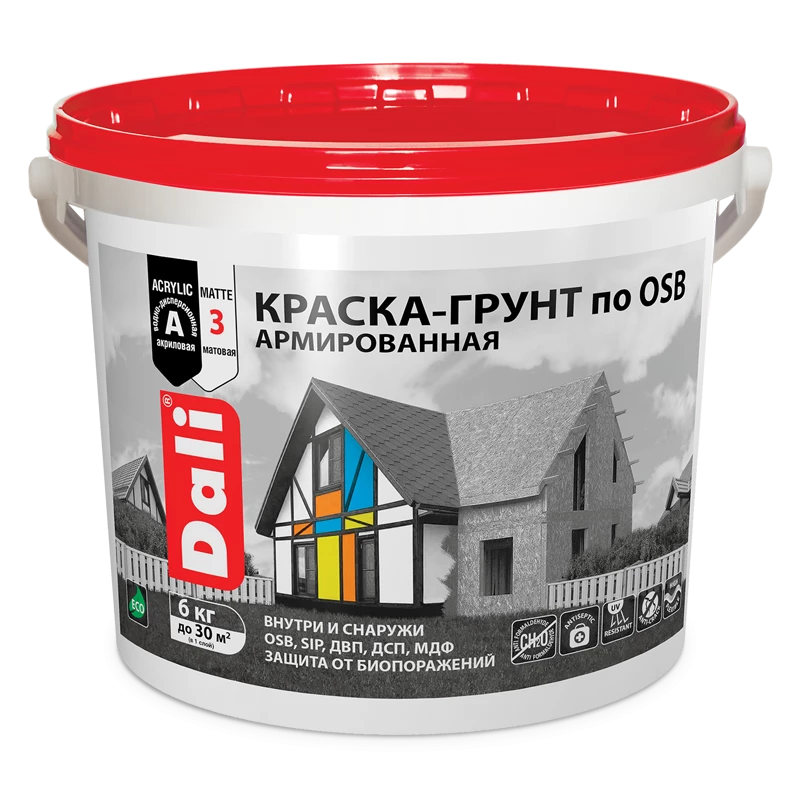 Рогнеда Dali / Дали Краска-грунт по OSB армированная атмосферостойкая