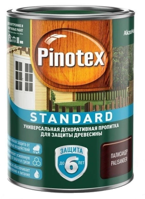 Pinotex Standard Пропитка универсальная декоративная для защиты древесины до 6 лет