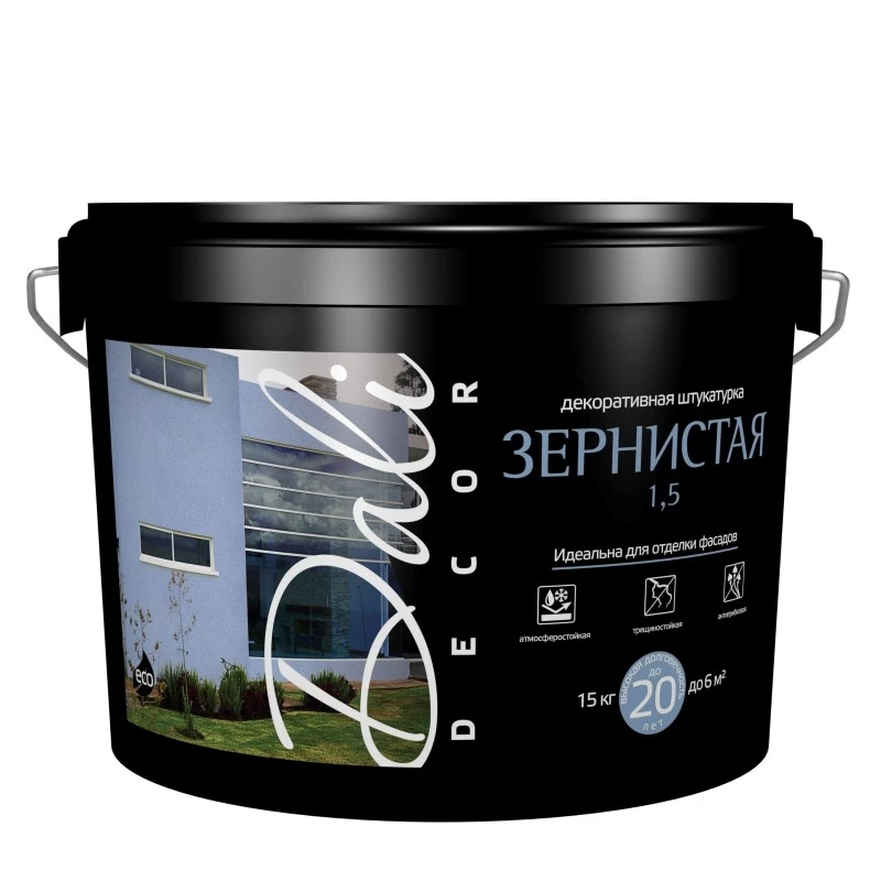Dali-decor Зернистая 1,5 штукатурка декоративная для внутренних и наружных работ