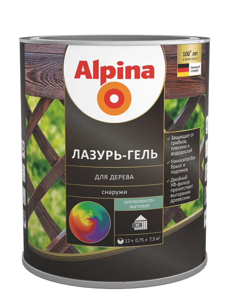 Alpina Лазурь-Гель на алкидной основе основе для дерева для наружных работ
