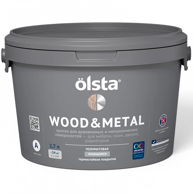 Olsta Wood&Metal Краска акриловая универсальная по дереву и металлу