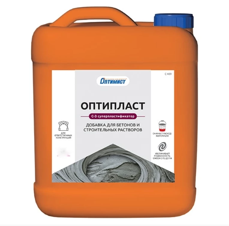Оптимист C 409 ОПТИПЛАСТ пластифицирующая добавка для бетонов и строительных растворов суперпластификатор С-3
