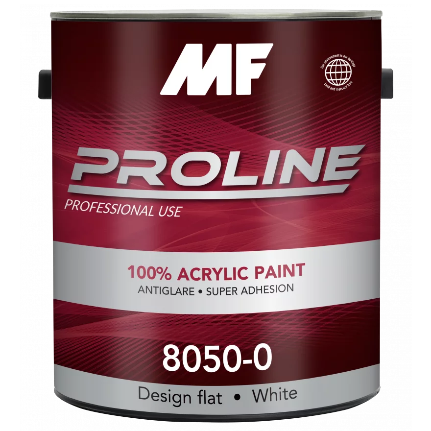 MF Paints Proline Red 8050 Design Краска акриловая латексная моющаяся высшего качества для внутренних и наружных работ
