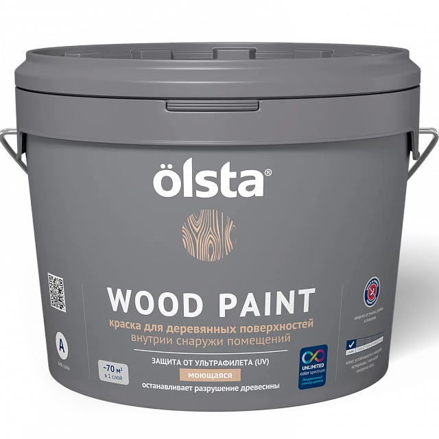 Olsta Wood Paint Краска акриловая для деревянных поверхностей для внутренних и наружных работ