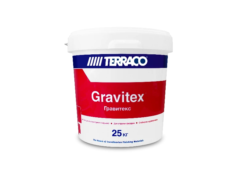 Terraco Gravitex Granule Штукатурка фасадная декоративная акриловая, с эффектом "Шуба"